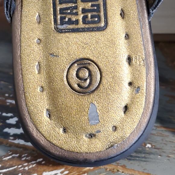 Faded Glory Heeled Mule Booties Bronze Metallic Cowgirl Western Vintage - Picture 9 of 11